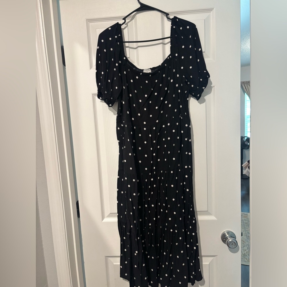 JCrew Black and white polkadotted size medium dress brand new